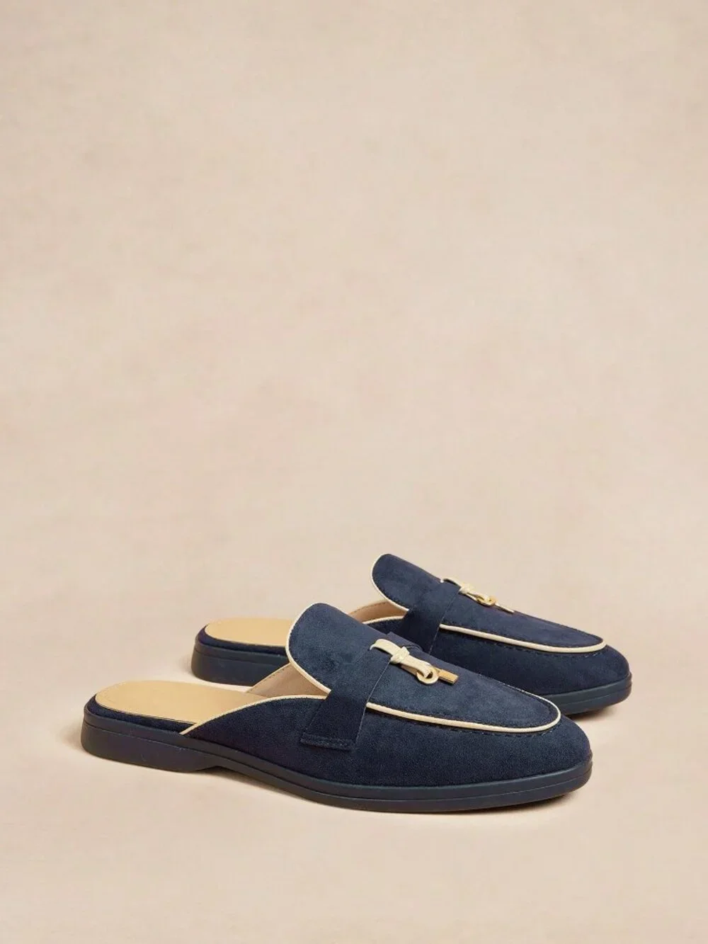 Blue Casual Women's Faux Suede Flat Mules - Picture 3 of 5
